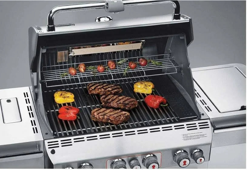 Image of silver Weber Summit E - 670 BBQ  closer up
